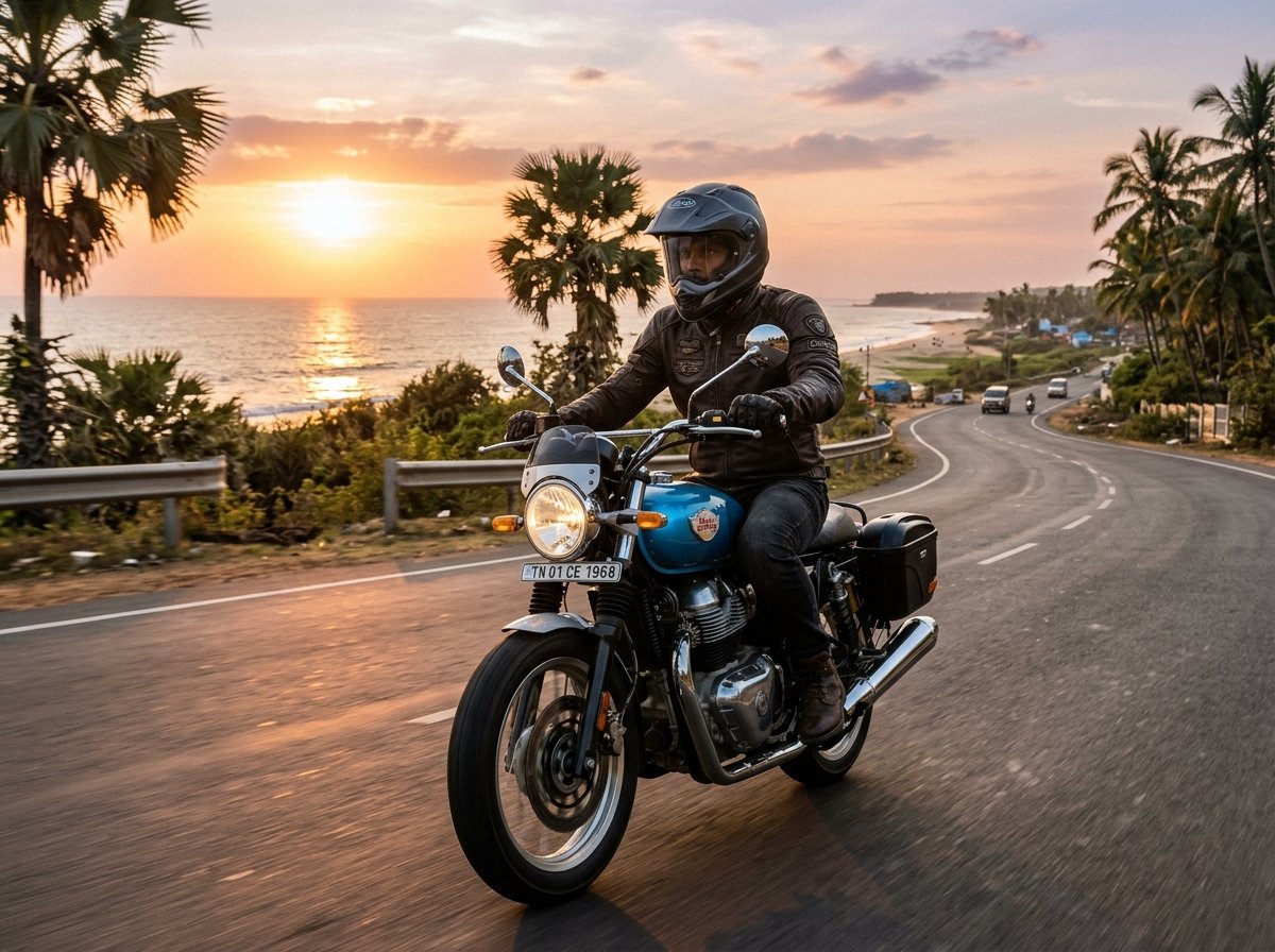 Chennai Bike Rental - Two Wheeler Hire Service on Scenic Coastal Highway